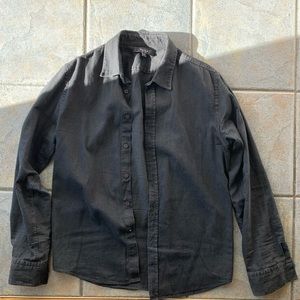 DSTLD Vintage Wash Black Denim Shirt